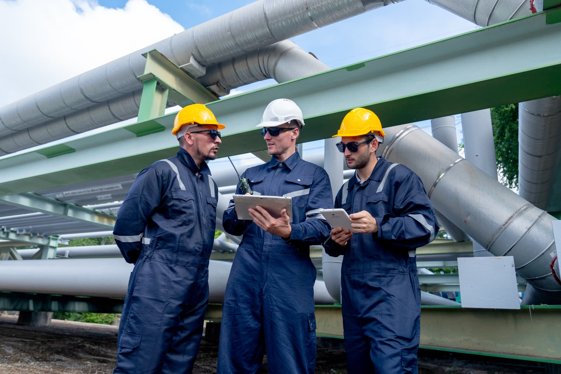 Equipe Leap Technologies em operação industrial